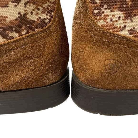 Ariat Kids Camo Western Boots 5 Square Toe Leather Cowboy US Flag Patriotic Chic - Picture 10 of 11